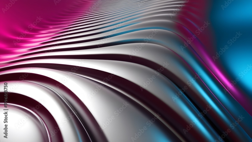 Abstract Silver Metallic Gradient Background with Pink and Blue Hues Abstract Silver Metallic Gradient Background with Pink and Blue Hues