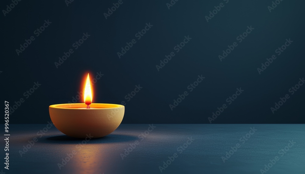 Candle flame on a dark background, creating a warm ambiance. Candle flame on a dark background, creating a warm ambiance.