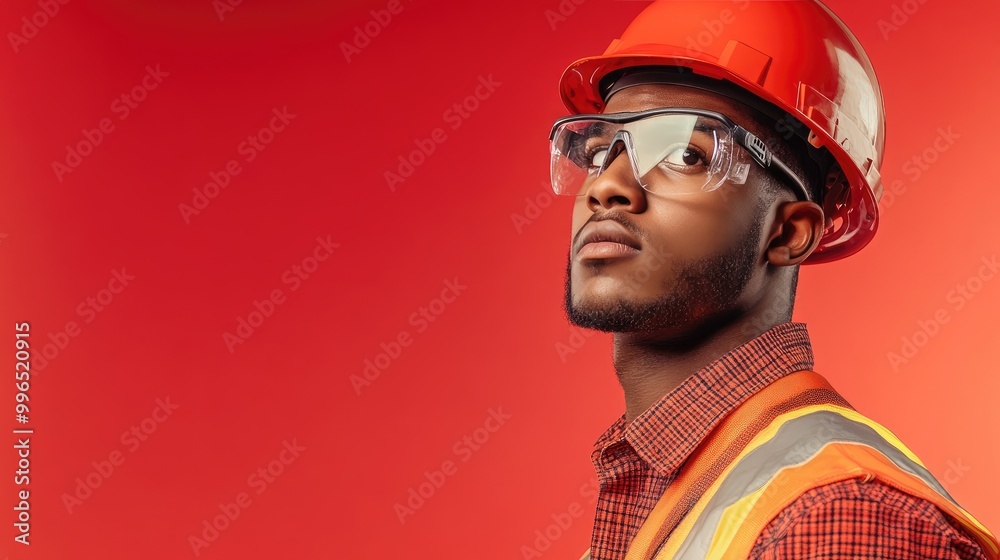 A confident construction worker with a helmet and safety glasses, ready for any challenge on the job site. A confident construction worker with a helmet and safety glasses, ready for any challenge on the job site.
