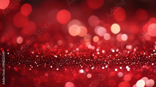 A stunning background of shimmering red glitter with soft bokeh effects, creating a festive and vibrant atmosphere.