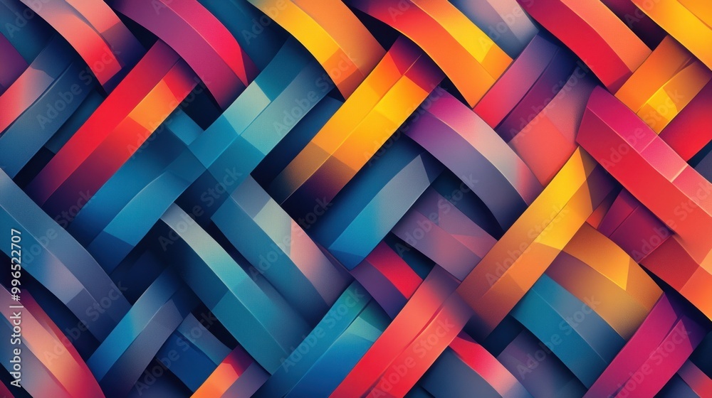 Colorful abstract woven pattern with vibrant blue, red, and yellow hues. Colorful abstract woven pattern with vibrant blue, red, and yellow hues.