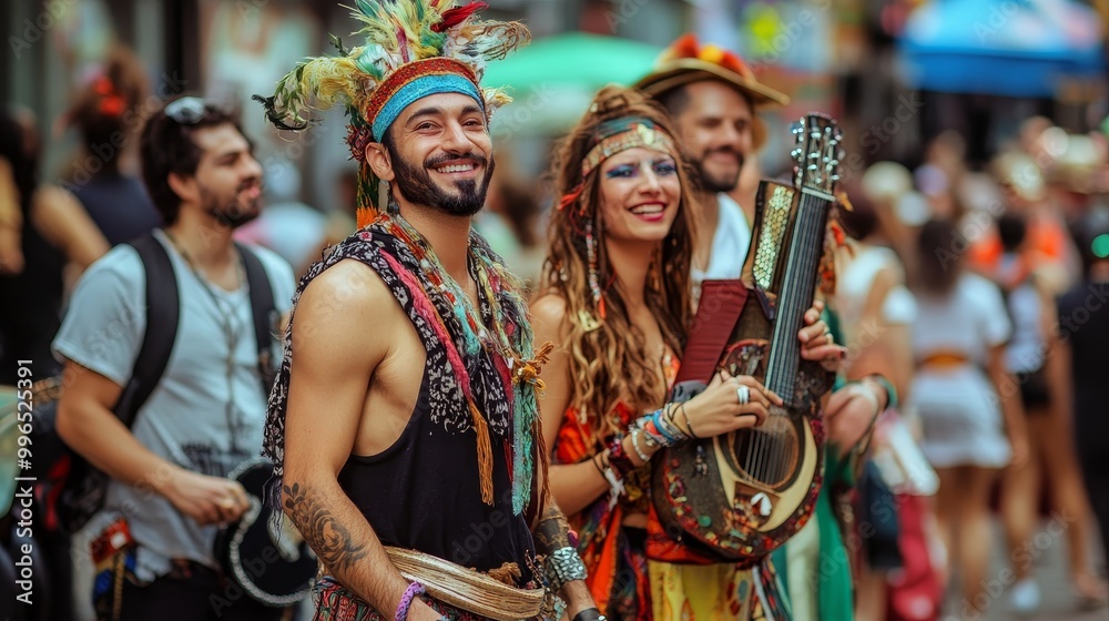 Vibrant Global Street Performers Bringing Cultures Together in Lively Urban Scene