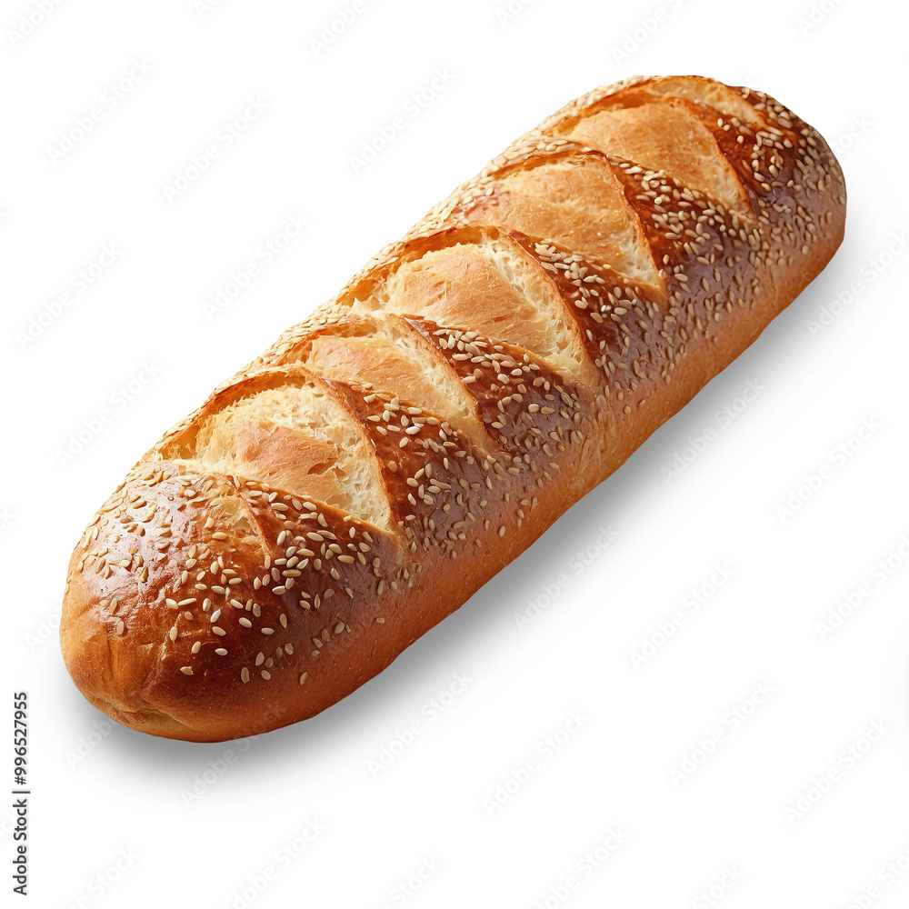 Isolated Sesame Bread Loaf on a Transparent Background Isolated Sesame Bread Loaf on a Transparent Background