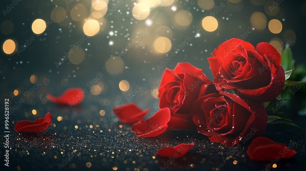 For Valentine's Day, a red rose wallpaper banner