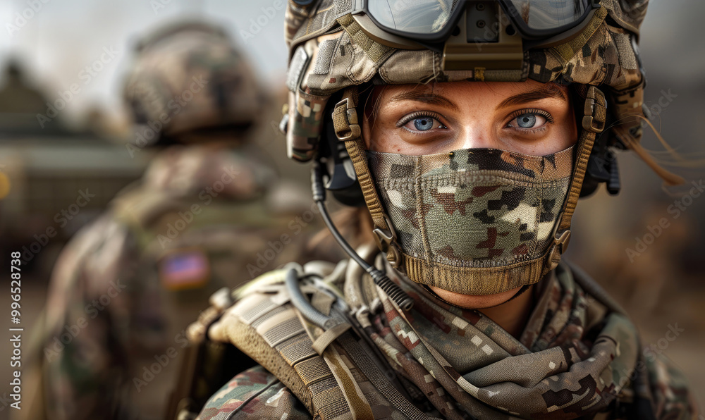 Portrait of a Young Female Soldier Portrait of a Young Female Soldier