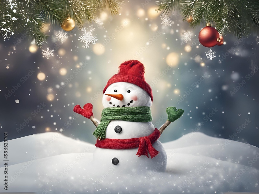 snowman with christmas tree snowman with christmas tree