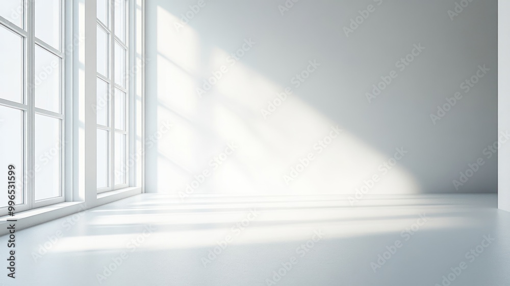 White Room with Window and Sunbeams White Room with Window and Sunbeams