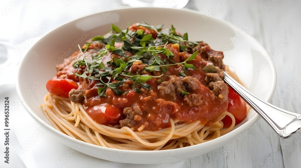 Delicious Spaghetti with Tomato Sauce and Herbs Delicious Spaghetti with Tomato Sauce and Herbs