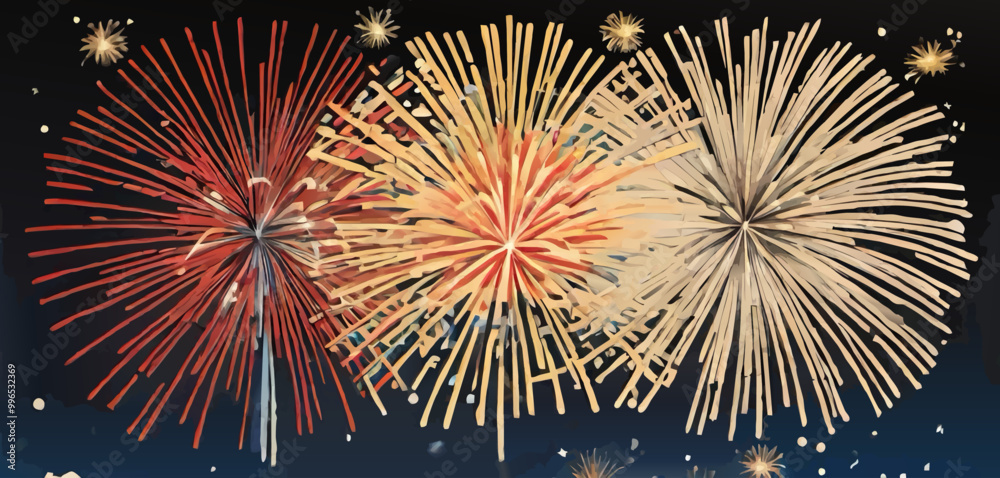 fireworks on the black background