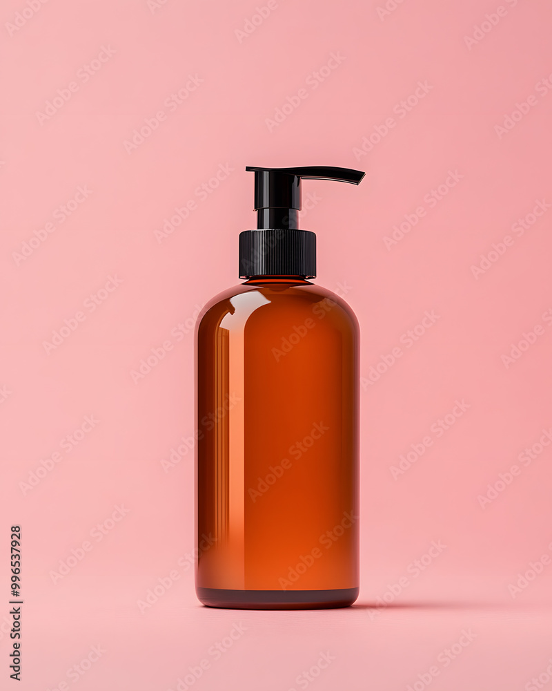 Bottle of soap mock up isolated on a pink background Bottle of soap mock up isolated on a pink background