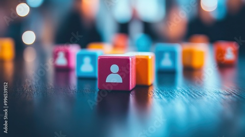 Colorful Blocks with Person Icons