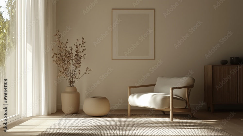 Minimalist Scandinavian Living Room with Soft Natural Light and Elegant Decor Minimalist Scandinavian Living Room with Soft Natural Light and Elegant Decor