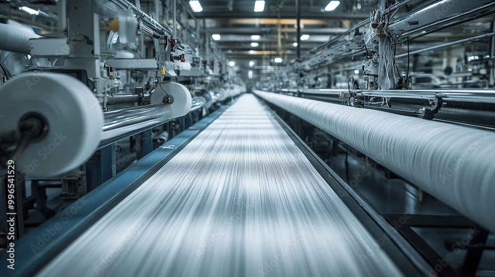 Factory production line at a textile factory Factory production line at a textile factory