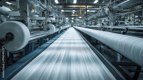 Factory production line at a textile factory