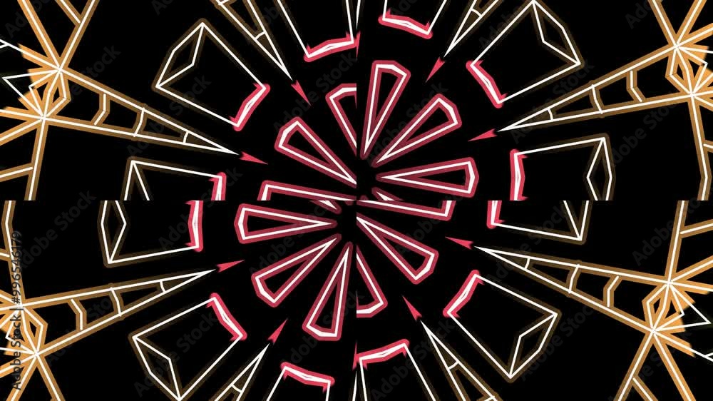 Luxurious caleidoscope circle colourful simple anda modern line art motion graphics for aesthetic intro commercial ads