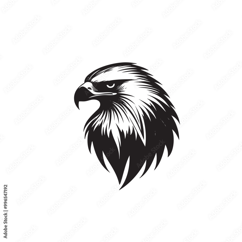 Hand drawn eagle head emblem set. Mascot bird collection. Predator logo illustration isolated on white Hand drawn eagle head emblem set. Mascot bird collection. Predator logo illustration isolated on white