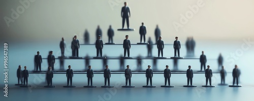 Corporate hierarchy, chain of command represented visually, 3D illustration