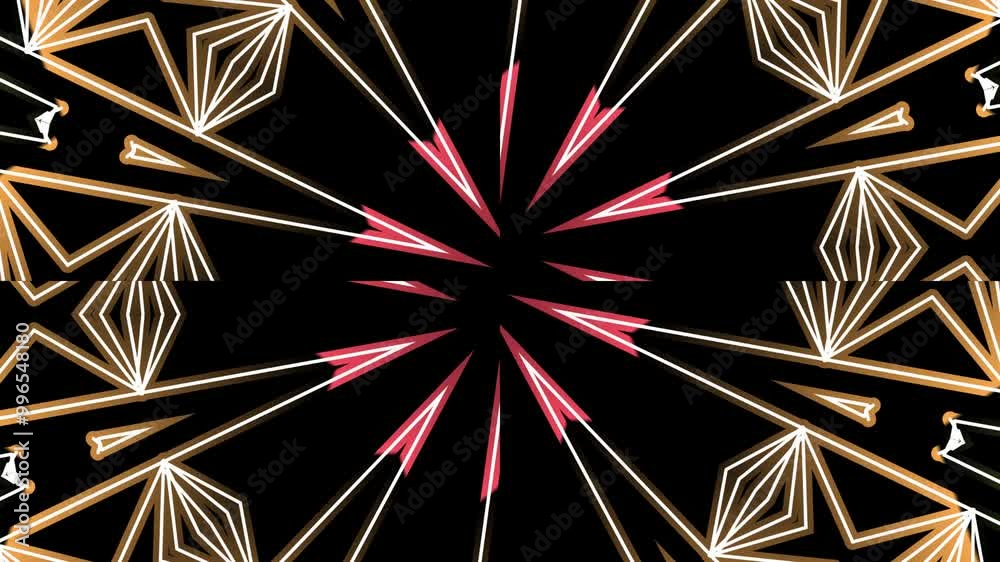 Luxurious caleidoscope circle colourful simple anda modern line art motion graphics for aesthetic intro commercial ads