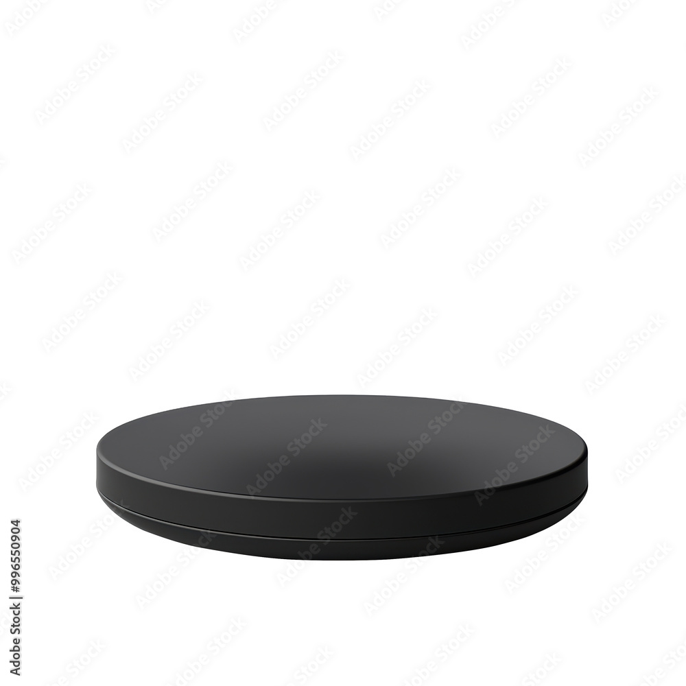 Black round minimalist platform display with a sleek design. Ideal for showcasing products or items in a modern setting. Isolated on transparent background, png. Black round minimalist platform display with a sleek design. Ideal for showcasing products or items in a modern setting. Isolated on transparent background, png.