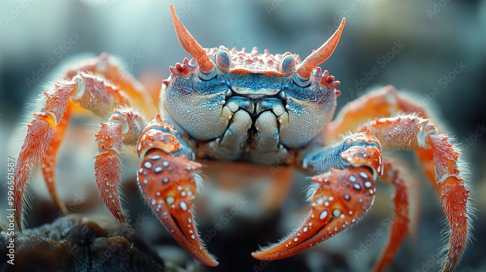 Close-Up of a Colorful Crab in its Natural Habitat Close-Up of a Colorful Crab in its Natural Habitat