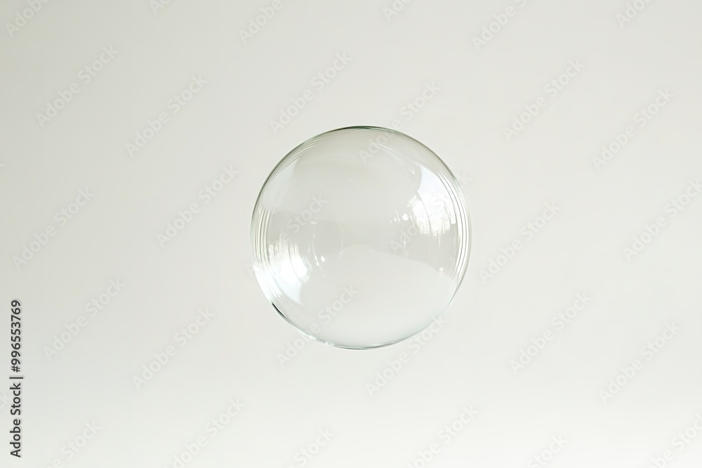 Single soap bubble floating on white background Single soap bubble floating on white background