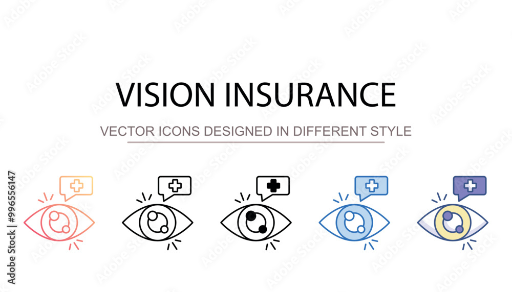 Vision Insurance icon design with white background stock illustration Vision Insurance icon design with white background stock illustration