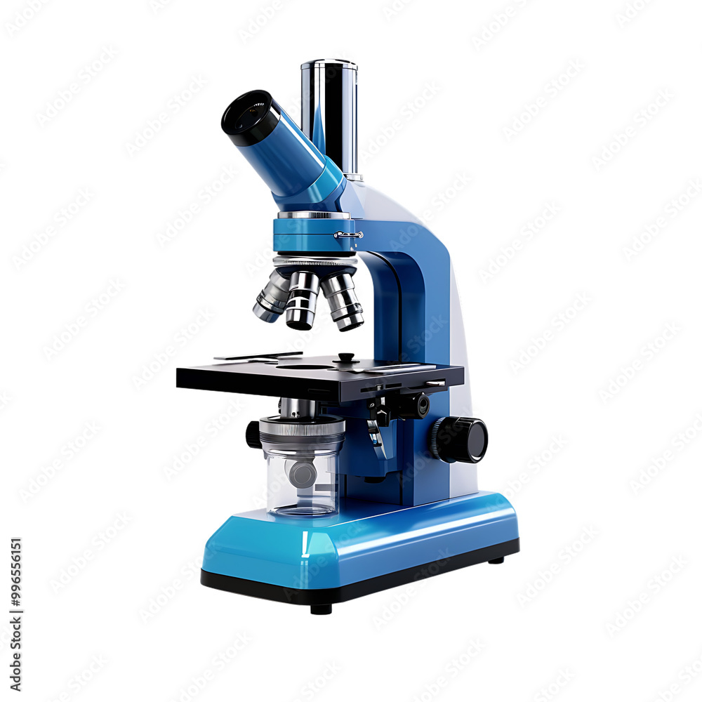 Modern Microscope side view isolate on transparent background Modern Microscope side view isolate on transparent background