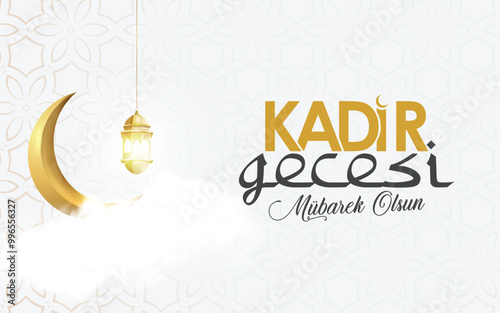 Kadir Gecemiz Mübarek Olsun. kandil günü kutlama tasarımı. May our Night of Power be blessed. Kandil day celebration design.