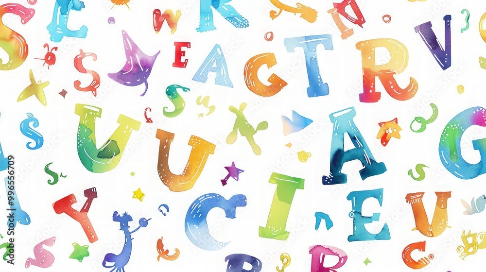 Colorful alphabet with the letters pattern Colorful alphabet with the letters pattern