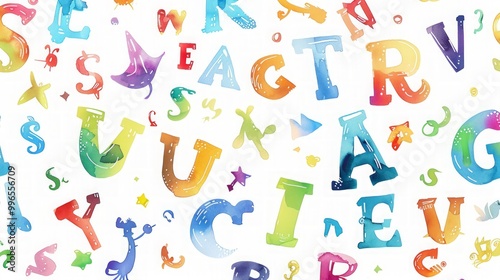 Colorful alphabet with the letters pattern