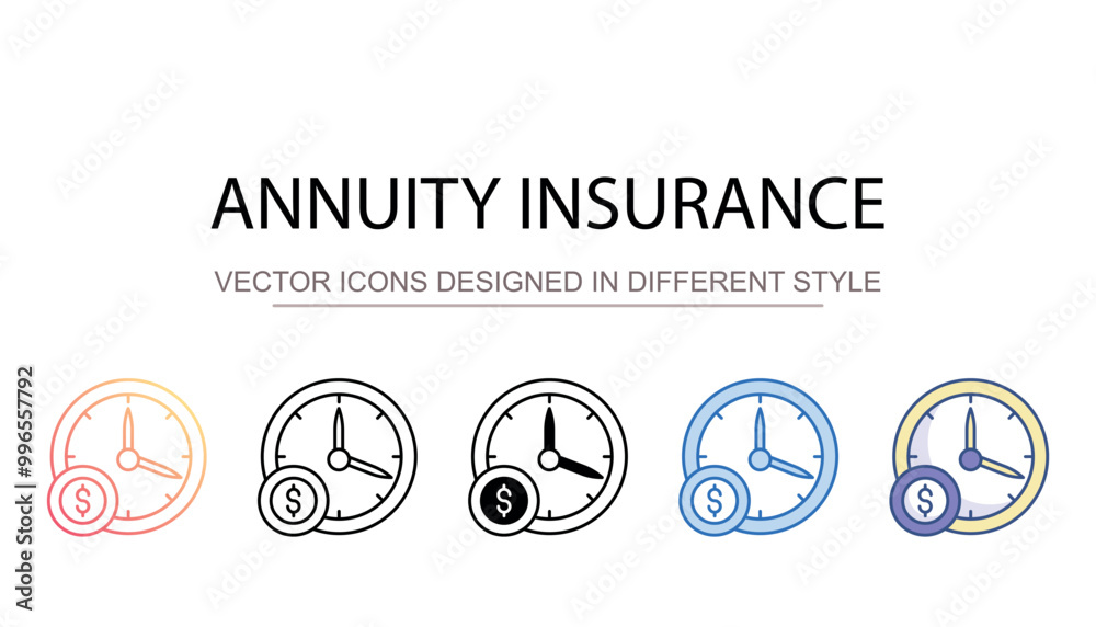Annuity Insurance icon design with white background stock illustration Annuity Insurance icon design with white background stock illustration