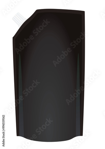 Black doypack pack with cap. vector