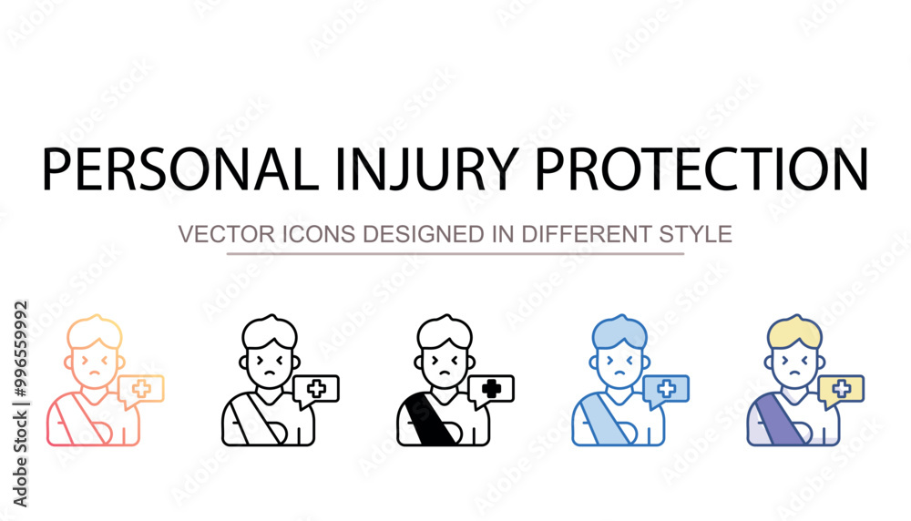 Personal Injury Protection icon design with white background stock illustration Personal Injury Protection icon design with white background stock illustration