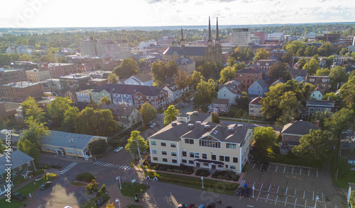 Aerial view of Charlottetown, the capital and largest city of the Canadian province of Prince Edward Island