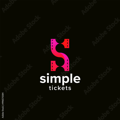 S letter tickets logo. Smart tickets icon. Modern S logo