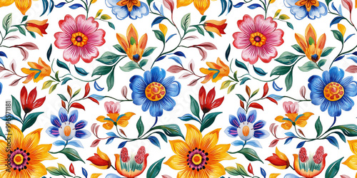 Wallpaper Mural Armonía Floral: Belleza en Repetición Torontodigital.ca