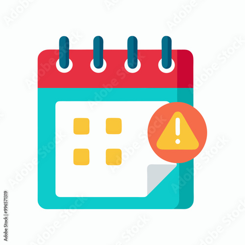 Calendar deadline or event reminder notification vector icon notice, flat cartoon agenda symbol with selected important day and notice message isolated