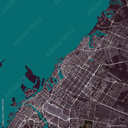 Vector city map of Sharjah - United Arab Emirates