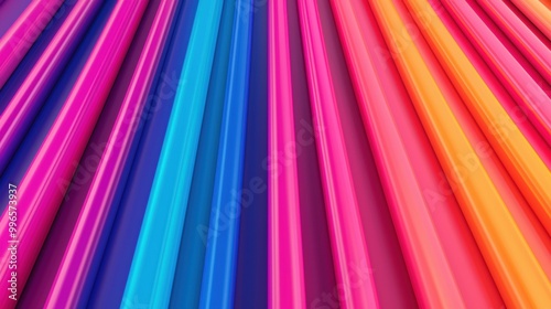 Vibrant color stripes in gradient arrangement, perfect for background and design.