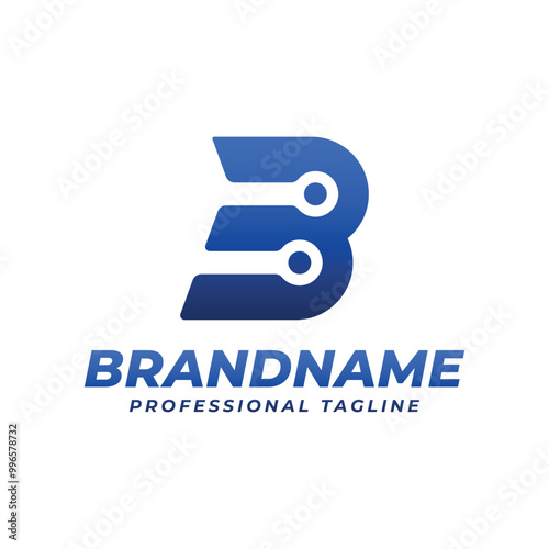 Letter B Technology Logo, suitable for any business with B initials