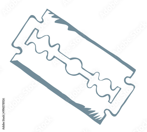 Sharp steel blade. Vector drawing