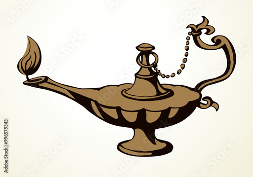 Lamp with a twinkle. Vector drawing