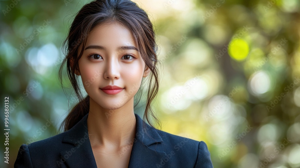 Confident Young Asian Woman in a Blazer Portrait Confident Young Asian Woman in a Blazer Portrait