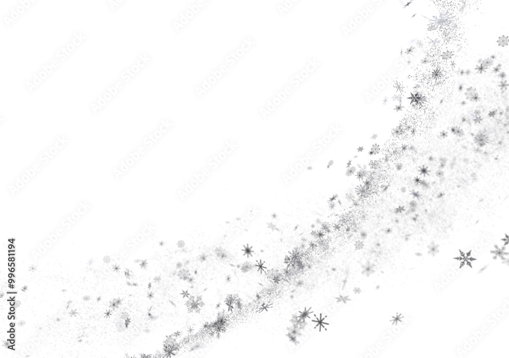 Fototapeta premium Snowflake Symphony: Magnificent 3D Illustration Showcasing Falling Holiday Snowflakes in Harmony