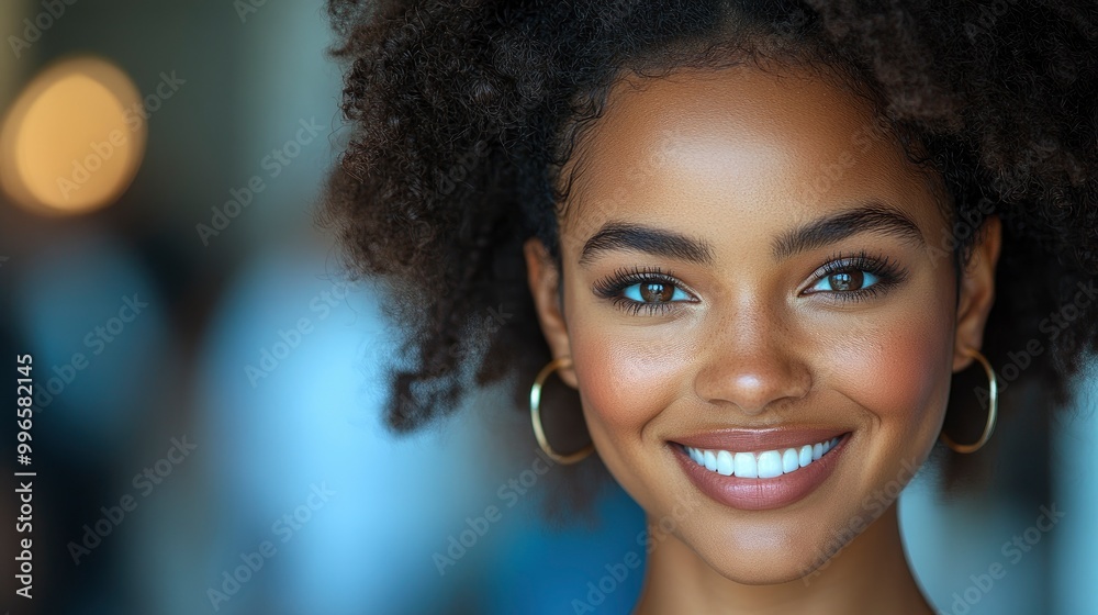 Portrait of a beautiful black woman with a big smile Portrait of a beautiful black woman with a big smile