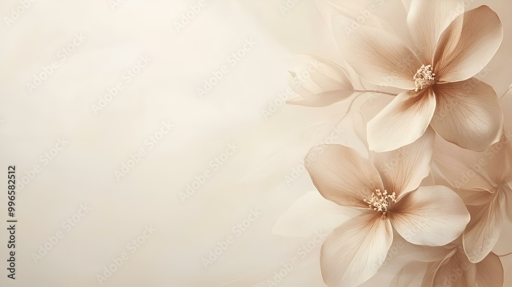 Fototapeta premium Beautiful white jasmine blossoms blooming in a summer garden, isolated on old paper