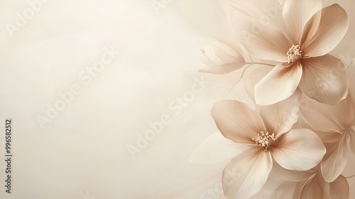 Beautiful white jasmine blossoms blooming in a summer garden, isolated on old paper
