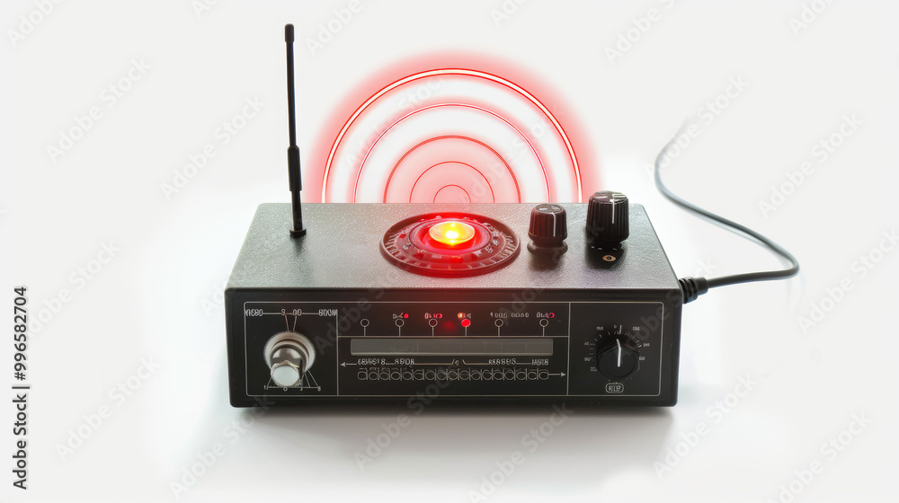 Obraz premium Radio interference detector for identifying sources of radio interference isolated on white background
