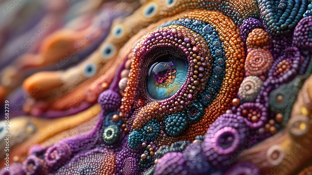 Close-Up of a Beaded Animal Eye Close-Up of a Beaded Animal Eye
