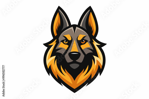 German Shepherd head mascot logo design vector photo